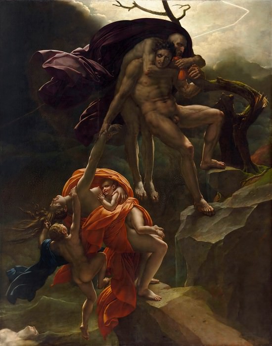Anne-Louis Girodet de Roucy-Trioson -- Scene from the Deluge. Part 3 Louvre