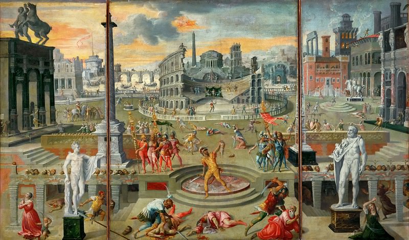 Карон, Антуан (1521 Бове - 1599 Париж) -- Аллегория избиения протестантов Католической Лигой. часть 3 Лувр