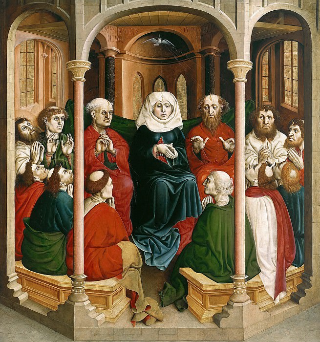Hans Multscher (c.1400-1467) - Wurzach Altarpiece - The descent of the Holy Spirit at Pentecost. Part 2