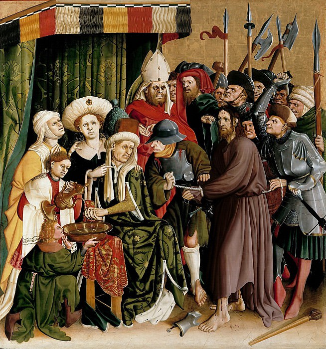 Hans Multscher (c.1400-1467) - Wurzach Altarpiece - Pilate washing his hands. Part 2