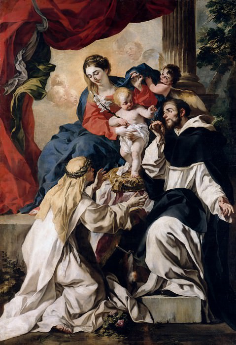 Солимена, Франческо (1657-1747) - Мадонна с Младенцем на троне со свв Домиником и Екатериной Сиенской. Часть 2