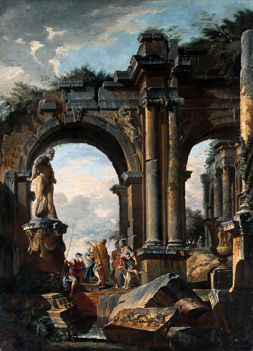 Панини, Джованни Паоло (1691-1765) - Каприччо с римскими руинами. Часть 2