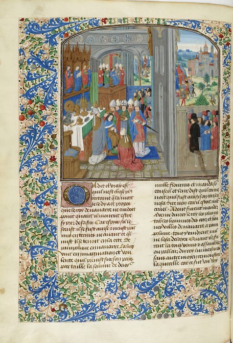 C282L The coronation of Charles III of Navarre in Pamplun and the siege of Ventadur by the French, Froissart’s Chronicles