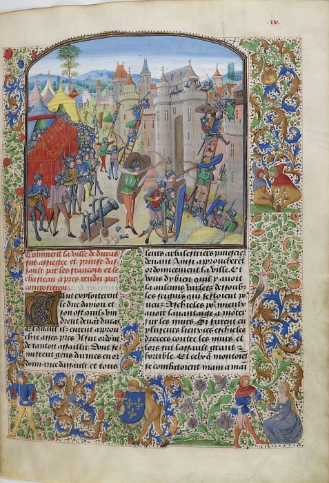 B009R Siege of Louis of Anjou Castle of Dur in 1377. Froissart’s Chronicles