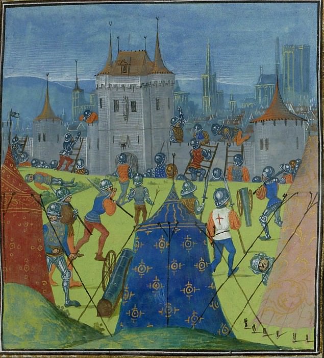 C132R Siege of Roales by English troops in 1387. Froissart’s Chronicles