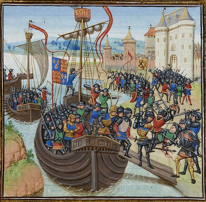 A042L Battle of Kadsan between the English and Flemings in 1337, Froissart’s Chronicles