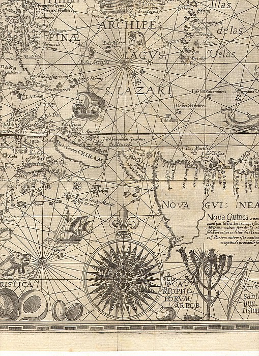 Ян ван Линсхотен - Молуккские острова (Острова пряностей), 1598. Древние карты мира в высоком разрешении - Старинные карты
