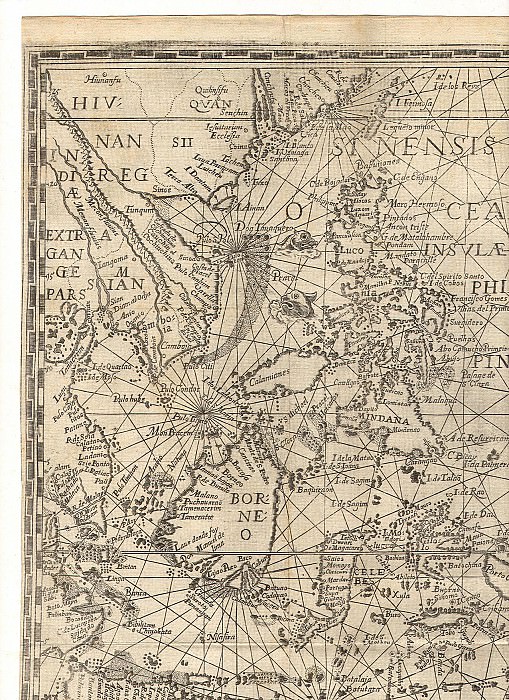 Jan van Linschoten - Spice Islands, 1598. Antique world maps HQ