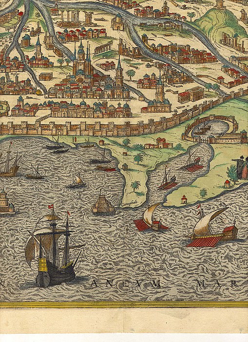 Georg Braun and Frans Hogenberg - Alexandria, 1575. Antique world maps HQ