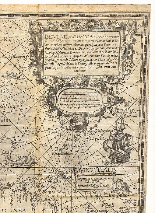 Ян ван Линсхотен - Молуккские острова (Острова пряностей), 1598. Древние карты мира в высоком разрешении - Старинные карты