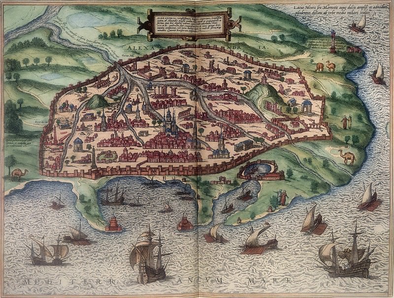 Georg Braun and Frans Hogenberg - Alexandria, 1575. Antique world maps HQ