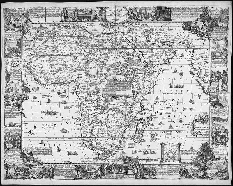 Nicolas de Fer - Old map of Africa , 1698. Antique world maps HQ
