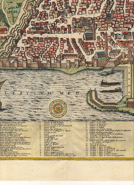 Georg Braun and Frans Hogenberg - Algiers, 1574. Antique world maps HQ