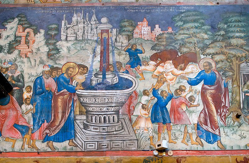 Фреска в храме Ильи пророка, Ярославль. Иконы