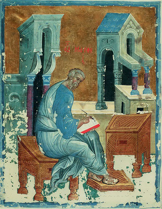 Andrei Rublev (1360s - 1430s) -- Evangelist Matthew. Orthodox Icons