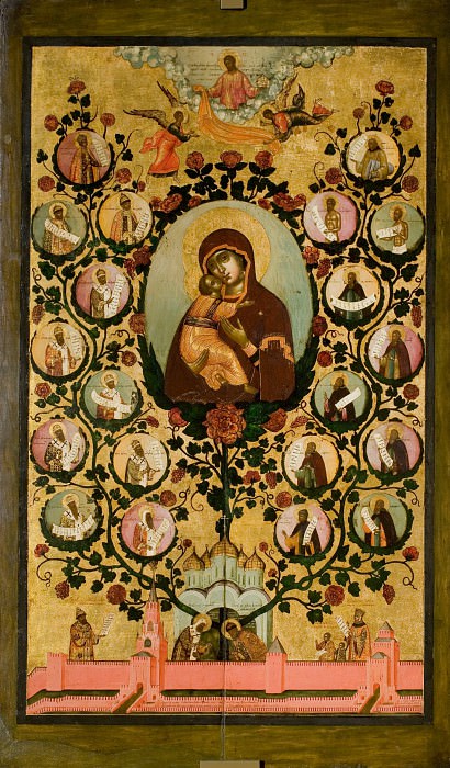 Simon Ushakov. The tree of the state of Moscow. Praise of Our Lady of Vladimir. Orthodox Icons