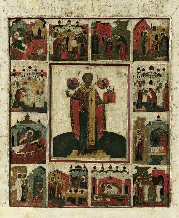Святой Николай Можайский с житием. Иконы