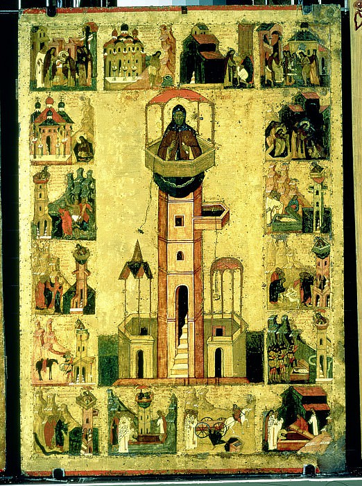 St. Simeon the Stylite with life. Orthodox Icons