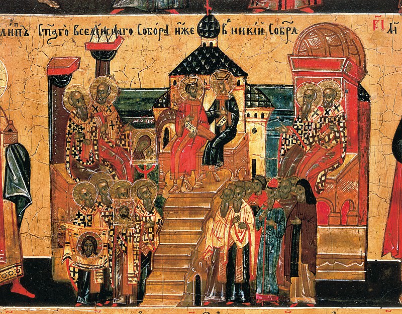 First Ecumenical Council in Nicaea. Orthodox Icons