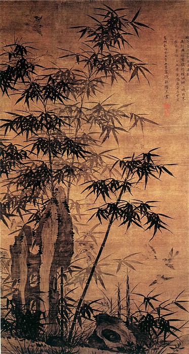Lu Ruijun. Chinese artists of the Middle Ages (吕瑞俊 - 竹雀图)