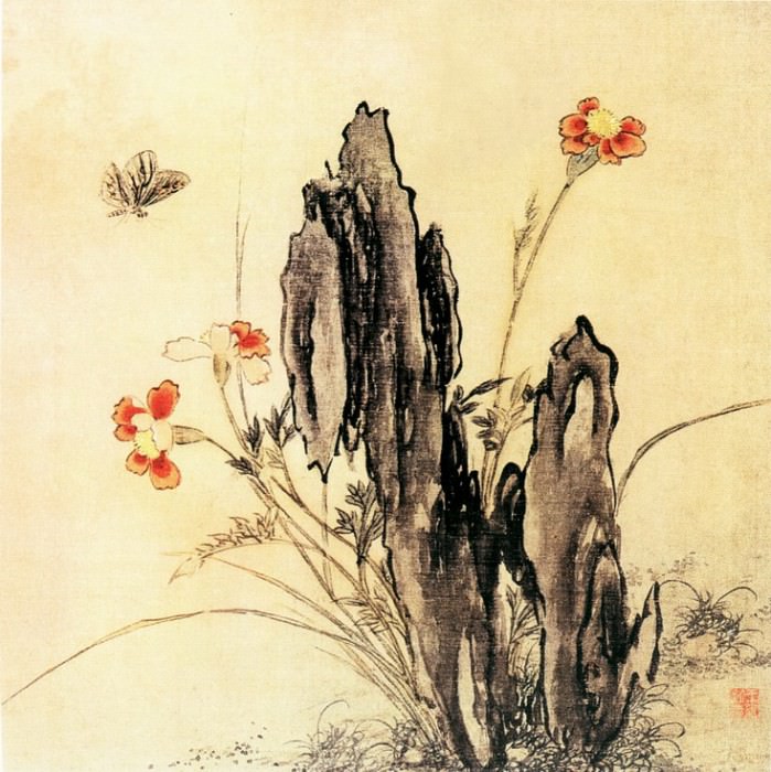 Wang Weixin. Chinese artists of the Middle Ages (王维新 - 花鸟图(之一、二))