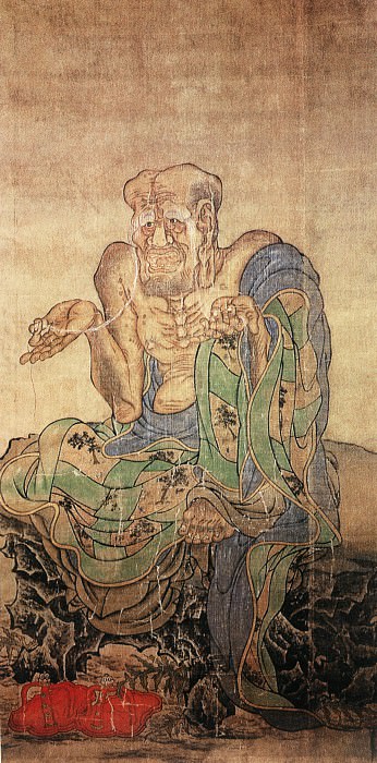 Guan Xiu. Chinese artists of the Middle Ages (贯休 - 十六罗汉图·阿氏多)