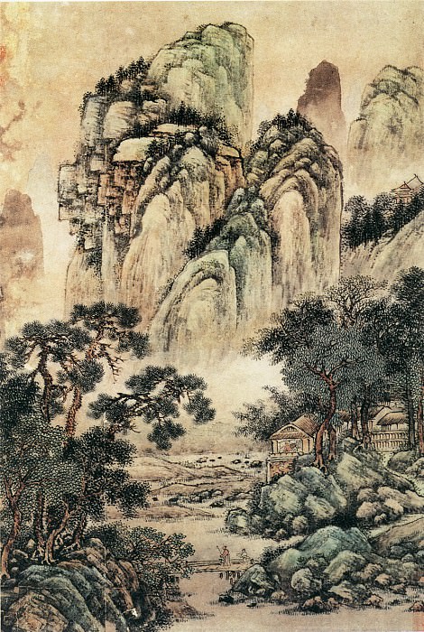 Shao Mi. Китайские художники средних веков (邵弥 - 溪亭访友图)
