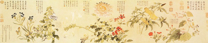 Qian Weicheng. Chinese artists of the Middle Ages (钱维城 - 九秋图)