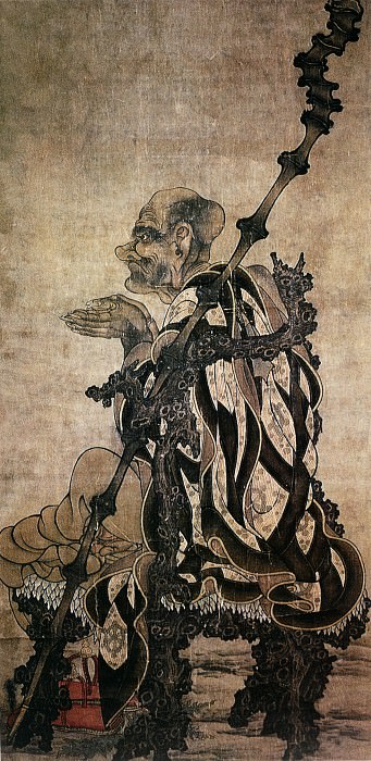 Guan Xiu. Chinese artists of the Middle Ages (贯休 - 十六罗汉图·诺距罗)