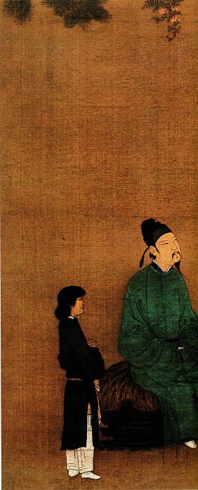 Zhao Ji. Китайские художники средних веков (赵佶 - 听琴图)
