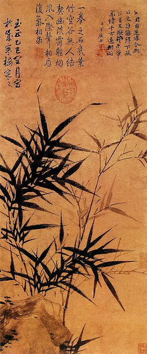 Gu An. Китайские художники средних веков (顾安 - 拳石新篁图)