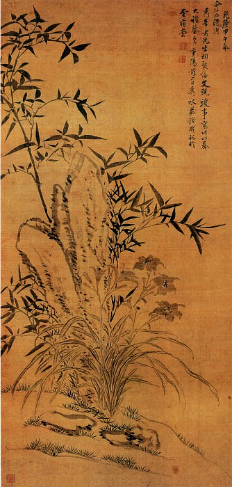 Qian Zai. Chinese artists of the Middle Ages (钱载 - 兰竹图)
