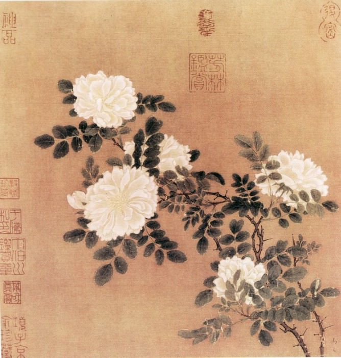 Ma Yuan. Chinese artists of the Middle Ages (马远 - 白蔷薇图)