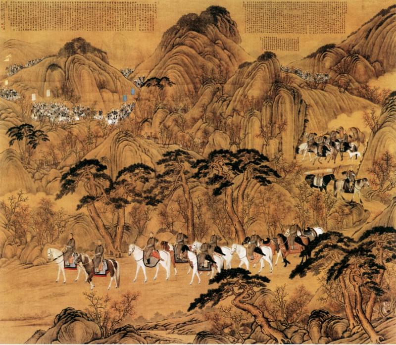 Lang Shining. Chinese artists of the Middle Ages (郎世宁 - 弘历哨鹿图)
