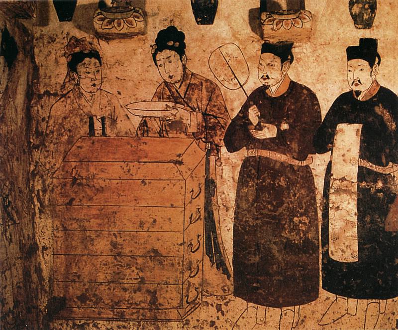 Unknown. Chinese artists of the Middle Ages (佚名 - 男女侍图)