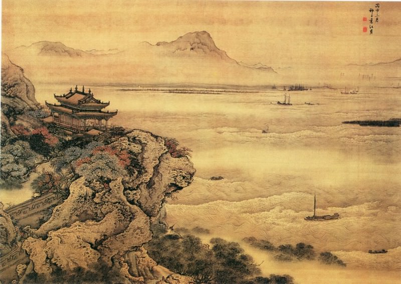 Yuan Jiang. Chinese artists of the Middle Ages (袁江 - 观潮图)