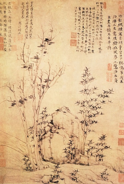 Ni Zan. Chinese artists of the Middle Ages (倪瓒 - 琪树秋风图)