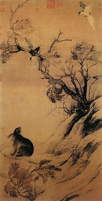 Cui Bai. Chinese artists of the Middle Ages (崔白 - 双喜图)