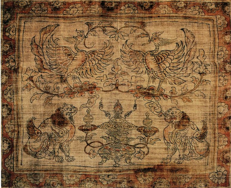 Unknown. Китайские художники средних веков (佚名 - 香炉、狮子、凤凰图)