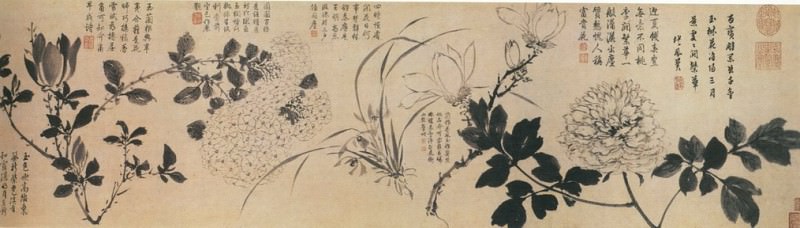 Zhou Zhi Mian. Chinese artists of the Middle Ages (周之冕 - 百花图)