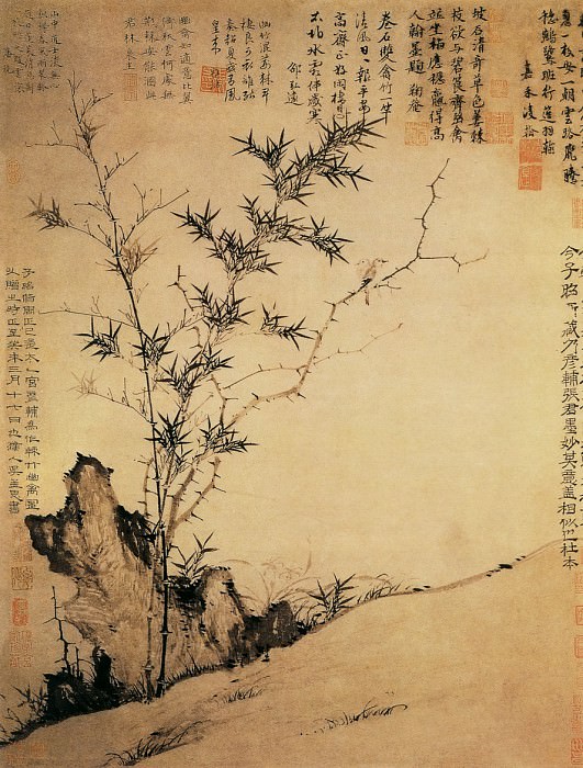Zhang Yan Fu. Китайские художники средних веков (张彦辅 - 棘竹幽禽图)