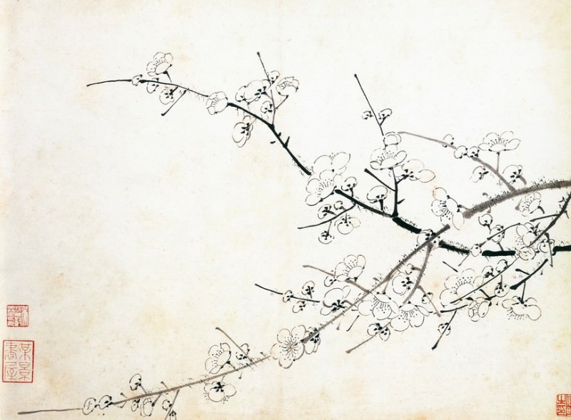 Jin Junming. Chinese artists of the Middle Ages (金俊明 - 梅花图(之一、二))