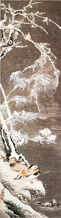 Wang Li. Chinese artists of the Middle Ages (王醴 - 雪梅鸳鸯图)