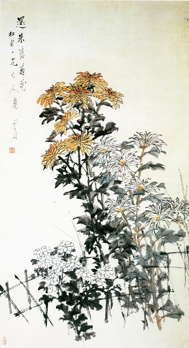 Xu Gu. Chinese artists of the Middle Ages (虚谷 - 菊花图)