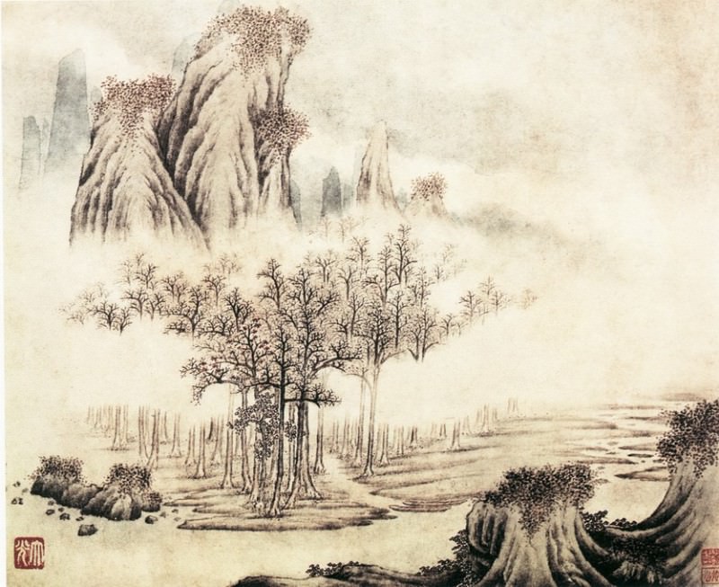 Fan Qi. Chinese artists of the Middle Ages (樊圻 - 山水图(之—、二))