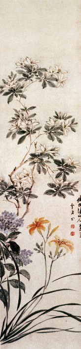 Xi Gang. Chinese artists of the Middle Ages (奚冈 - 设色花卉图)