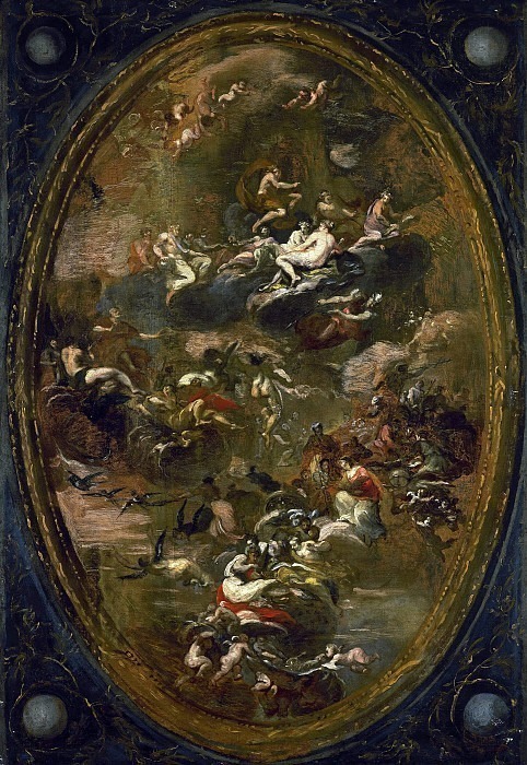 Olympus and the competition between the Muses and the Pierides. Unknown painters