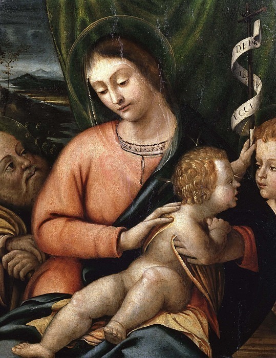 Holy family with San Giovannino. Unknown painters