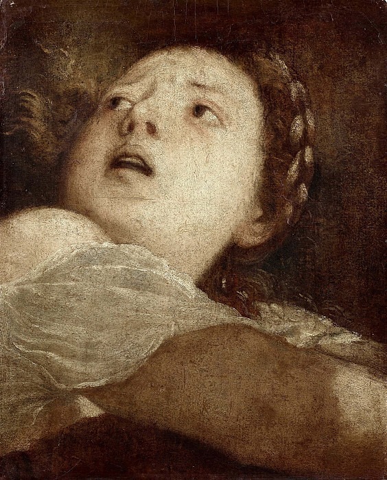 Head of a young woman (copy from Titian). Unknown painters