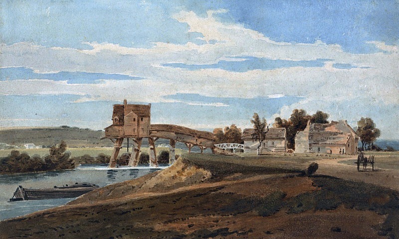 The Watermill Above the Bridge at Charenton. Unknown painters